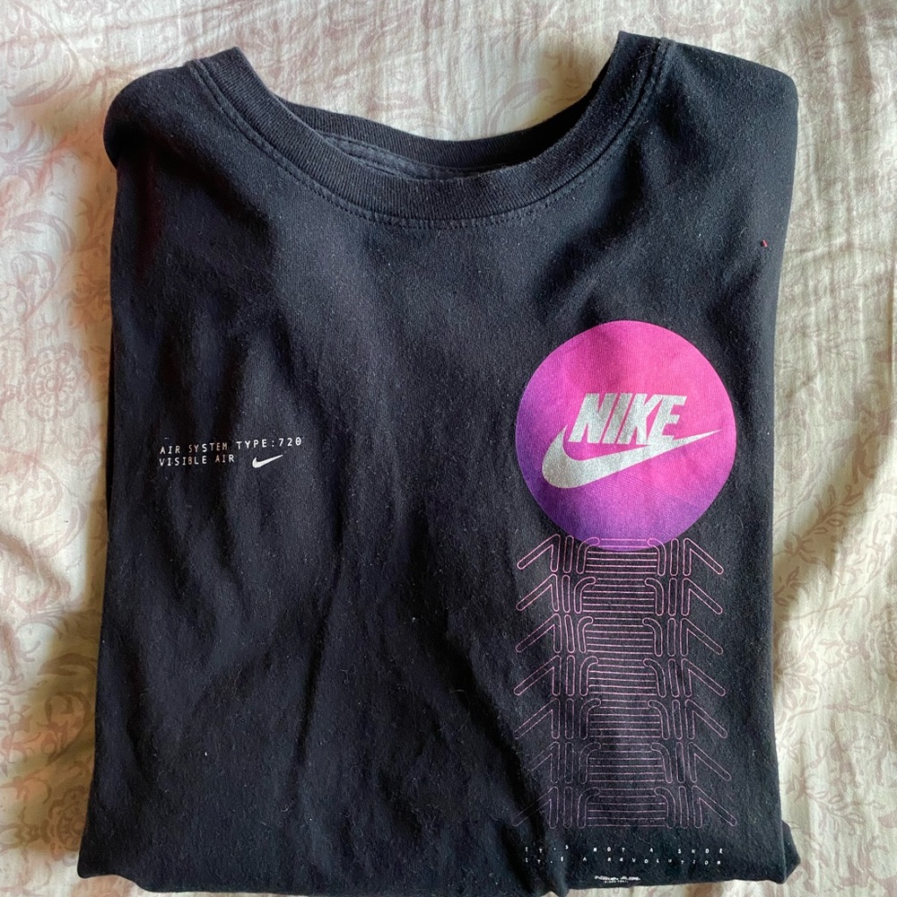 Nike Black Tee with White Logo